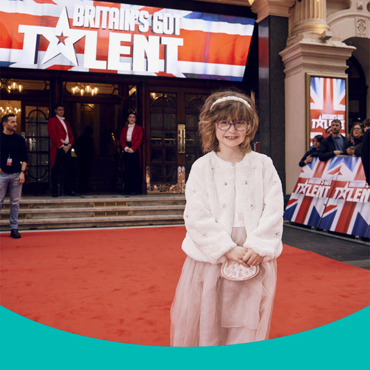 Wish child, Dulcie on the red carpet before going in to watch Britain's Got Talent.